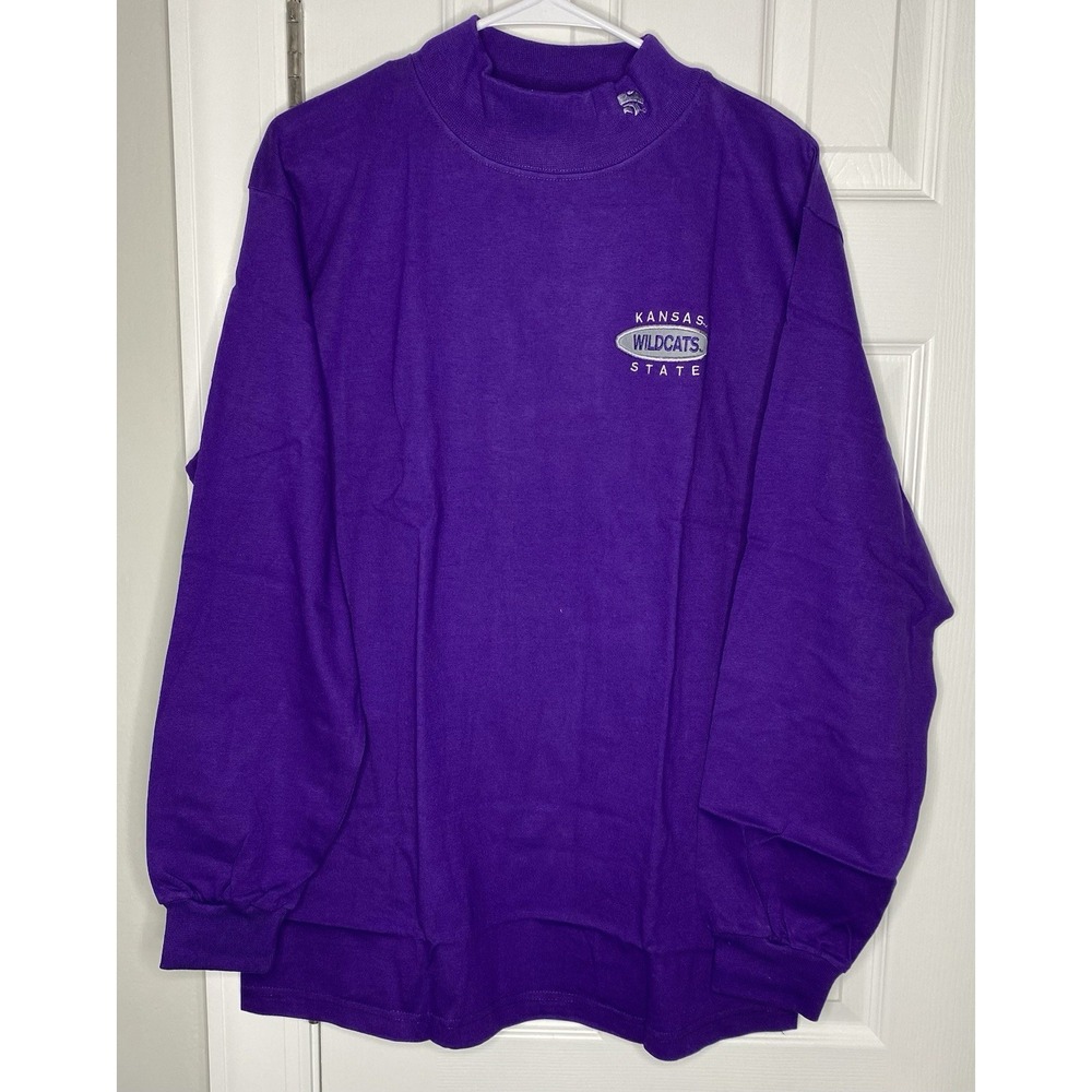 Cotton Exchange Men's NCAA Kansas State Long Sleeve Pullover Purple Large New